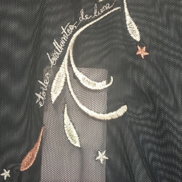 NEW Cinq a Sept Mesh Sheer Black Embroidered Top Turtleneck - Size S - Picture 8 of 11